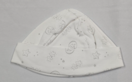Janie And Jack White Gray Moon Star Beanie Hat Cap Cotton Layette Baby 6... - $12.86