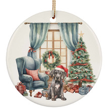 Cute Great Dane Puppy Dog Santa Hat Christmas Ornament Ceramic Gift Tree Decor - £11.83 GBP