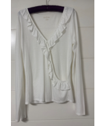 Lilly Pulitzer Cream Resort White Loreda Long Sleeves Cotton Sheer Top S... - $497.70 MXN