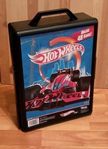 Hot Wheels Black 48- Car Storage Case With Easy Grip Handles Tara Toy - $14.85