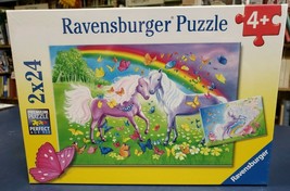 Ravensburger Puzzle Rainbow Horses 2 Jigsaws with 24 Pieces Each No 091935 - £14.07 GBP