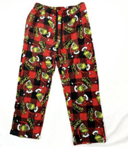 Dr Seuss The Grinch Mens Pajama Pants Sz L NWT Plaid Plush Don’t Be A Gr... - $28.99