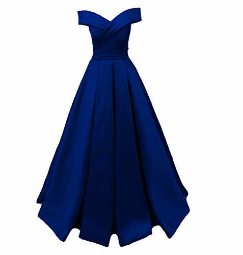 Kivary Plus Size Long Off The Shoulder Formal Prom Evening Dresses Royal Blue US