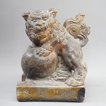 Old Vintage Chinese  Asian Foo Dog Lion Sculpture Zisha  Feng Shui Guardian - $136.99