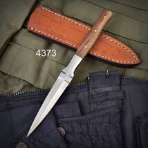 Slim Boot Fixed Knife 4" Double Edge D2 Steel Dagger Blade Wood Handle x-8 - $25.21
