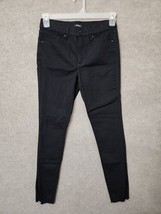Express Skinny Mid Rise Jeans Womens 4 Black Stretch Raw Hem - £19.36 GBP