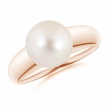 Authenticity Guarantee 
Angara Natural 9mm Freshwater Cultured Pearl Ring in ... - £423.09 GBP