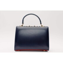 The Infanta Navy Blue Spike Leather Handbag image 4