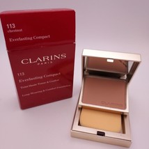 Clarins Everlasting Compact Foundation Makeup .3oz 113 CHESTNUT - £10.12 GBP
