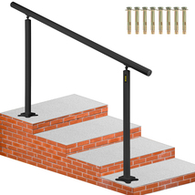 VEVOR Outdoor Handrail Kit, 5 ft Handrails 0-5 Steps, Black, Aluminum Ha... - $70.99