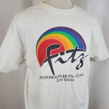 Vintage Fitzgeralds Hotel &amp; Casino Las Vegas Graphic T-Shirt XL Crew Neck White - £15.43 GBP