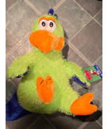 2005 12&quot; Toy Factory Bright Fuzzy Green Sitting Bird Plush *NEW w/Tags* h2 - €12,06 EUR