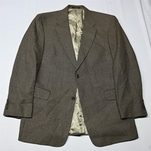 Vtg Hart Schaffner Marx 41R 42R Tan Brown Blue Weave Blazer Jacket Sport Coat - £39.44 GBP