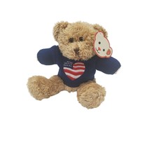Plushland Plush Bear 8 Inches Brown Patriotic 2006 Stuffed Animal Kids Toy - $13.74