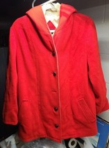 Vintage Authentic Mackintosh Wool Vestcoat Vest Coat Bright Red &amp; Cream ... - $69.89