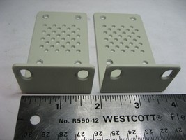 Set of 2 Rack Mounting Ears 1RU 1-3/4&quot; Tall 4-5/8&quot; Long Steel Grey Finis... - £8.95 GBP