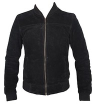 Bestzo Mens Fashion Bomber Suede Leather Jacket Black 4XL - $215.00