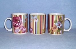 Laura Ashley Hampshire Floral 3 Coffee Mugs Cups - $9.99