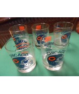 Beautiful Set of 5  1986 SUPER BOWL XX Cocktail Glasses CHICAGO BEARS NFL - £29.30 GBP