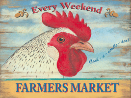 Farmers Market Rooster Metal Sign - £12.75 GBP