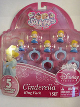 Squinkies Disney Princess Cinderella Ring Pack  Set of 5 NIP  - £7.22 GBP