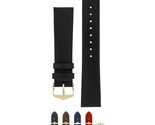 HIRSCH Diamond Calf Untextured Leather Watch Strap - Black Band/Silver B... - $34.99+