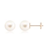 ANGARA 10mm Classic Freshwater Pearl Solitaire Studs in 14K Solid Gold - $330.28