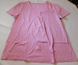 Lane Bryant Women&#39;s Ladies Short Sleeve Shirt Top Pink 14/16W Relaxed Fit NWT - £12.13 GBP