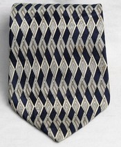 Honors Geometric 100% Silk Men&#39;s Necktie Tie  Navy Beige - $6.66