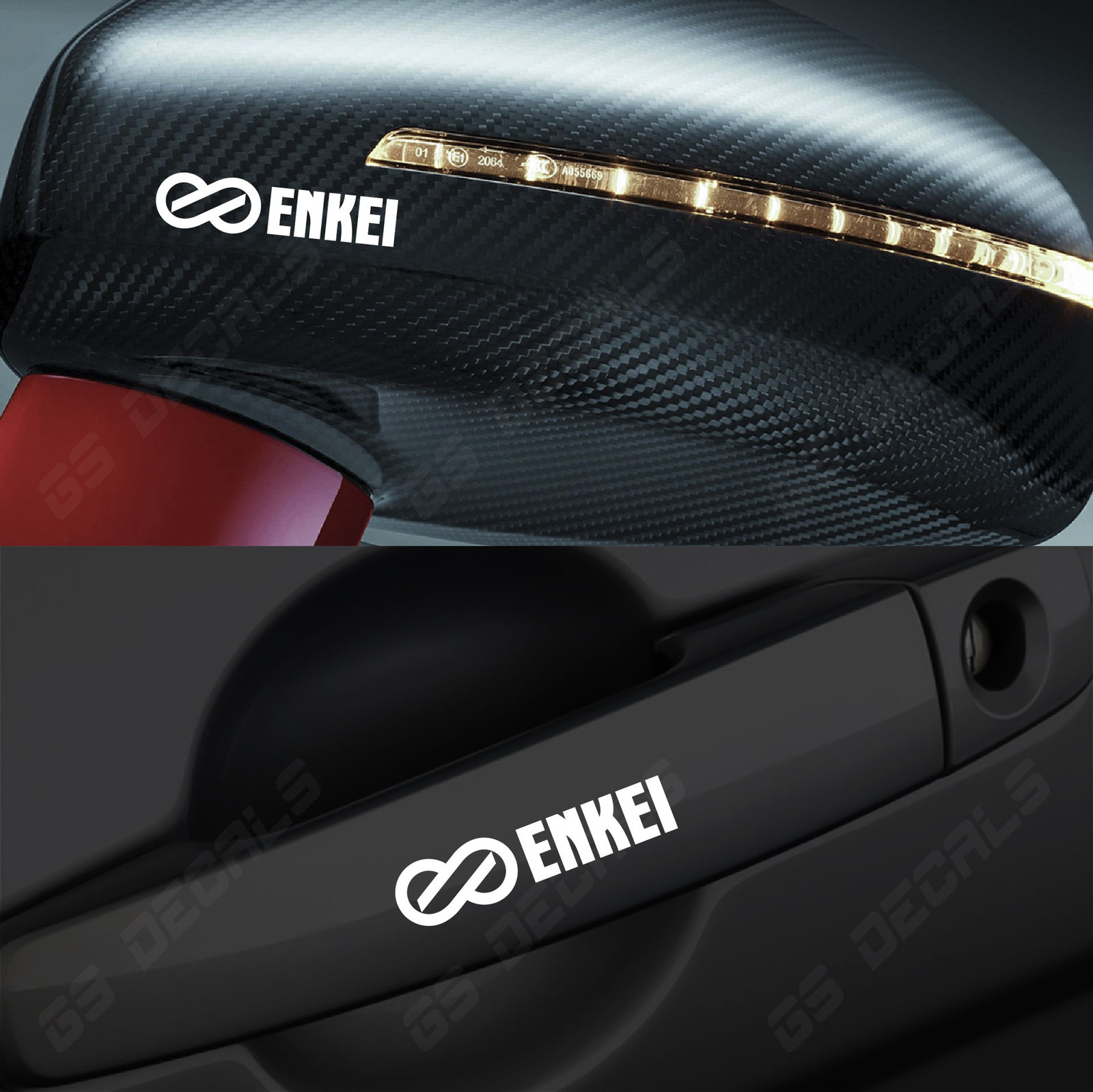 Enkei Logo Mirror Handle Decals Stickers Premium Quality 5 Colors Porsche Ford