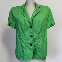 Taifun  Green short sleeve button down Shirt womens size 12 Retro - £14.22 GBP