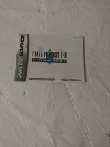 Final Fantasy 1 And 2 Dawn Of Souls GBA BookOnly NO Game - £12.45 GBP