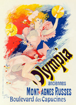 Framed canvas art print giclee Cheret Olympia antique french theater poster - £31.64 GBP+