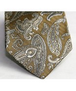 UNICEF 100% Silk Mens Necktie Tie Metallic Gold Paisley Design - £6.42 GBP