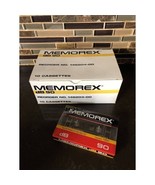 Vtg Box Of 10 Memorex 90 dB Series Blank Audio Cassette Tape Factory Sealed - $990.91 MXN
