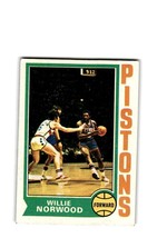 1974-75 Topps Basketball #156 Willie Norwood Detroit Pistons Card - £0.77 GBP