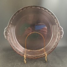 Vintage PYREX Cranberry Glass Fluted Pie Pan #229 Crimped Deep Dish Plate - £9.47 GBP