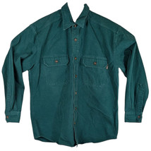 Green Flannel Woolrich Shirt Mens sz Medium with Pockets Outdoor Long Sl... - $49.41 CAD