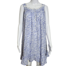 Eileen West Small Women&#39;s Sleeveless Lace-Trim Nightgown Blue &amp; White Ti... - $36.01