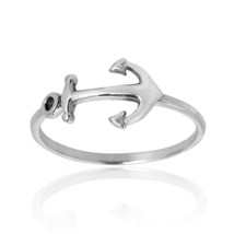 Nautical Anchor of Hope Band .925 Sterling Silver Ring-9 - £11.47 GBP