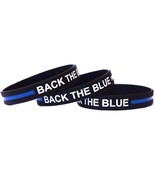 10 BACK THE BLUE Thin Blue Line Silicone Wristbands - $25.38 CAD