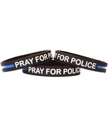 10 PRAY FOR POLICE Thin Blue Line Silicone Wristbands - $16.71