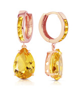 13.2 Carat 14K Solid Rose Gold Citrine Hoop Drop Earrings - $7,698.32 MXN