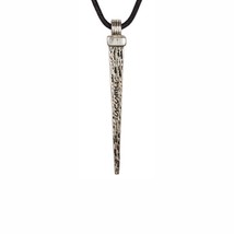 Jesus Nail Necklace Antique Silver, John 3:16, Leather Cord - $8.86