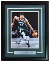 Giannis Antetokounmpo Signed Framed 11x14 Milwaukee Bucks Photo JSA Hologram - £186.08 GBP