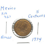 Mexico 5 Centavos, 1974, Brass, KM 427 - £0.78 GBP