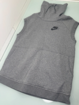 Nike Tech Men Sleeveless Sweatshirt Funnel Neck Large L Gray Pullover - $24.72