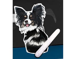 Papillon dog rear window wiper wagging tail sticker - £10.18 GBP