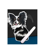 Papillon dog rear window wiper wagging tail sticker - $238.29 MXN
