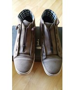 Brown Mens Casual Shoe Brown White Bottom zip up Shoes Sneakers loafers ... - $8.82